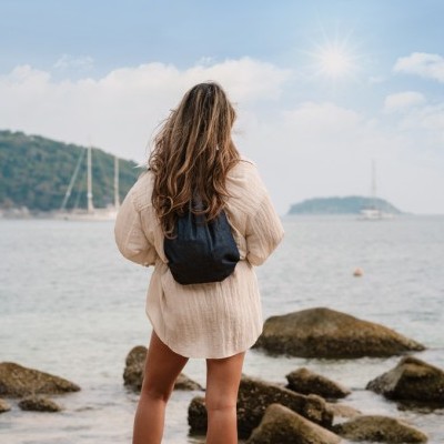 Mochila con cordón reciclado personalizada